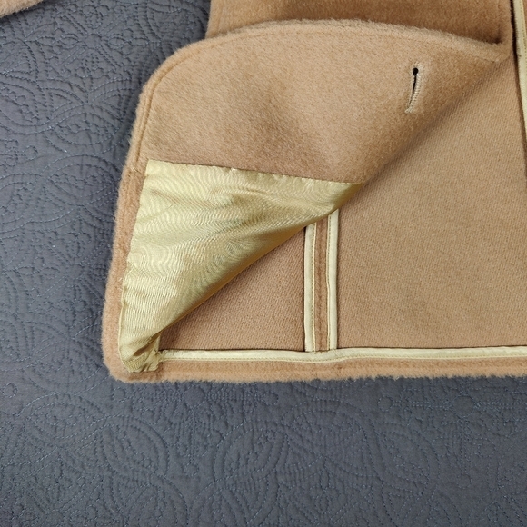 Harve Bernard Tan Cashmere Wool Button Front Coat Union Made Womens 6 Timeless - Picture 9 of 16
